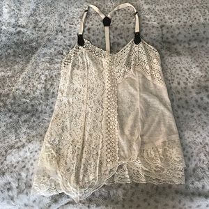 Cream lace racerback tank